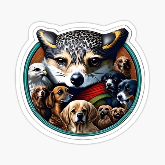 Discover falconization sticker save dogs
