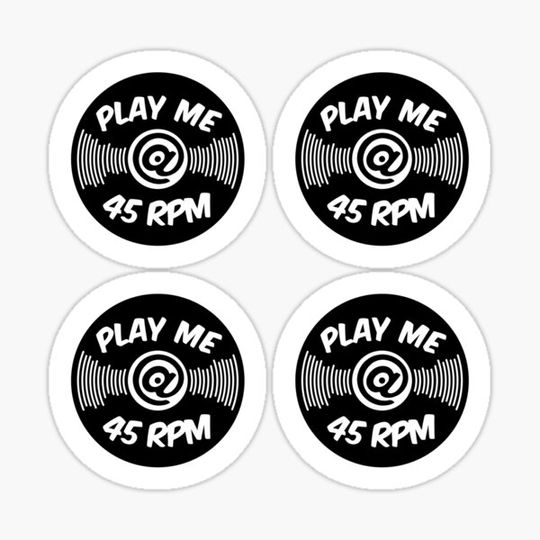 Discover 45 rpm sticker 4 pack sheet