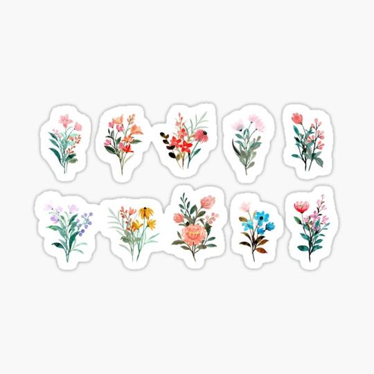 Discover Watercolor Flower Bouquet Set