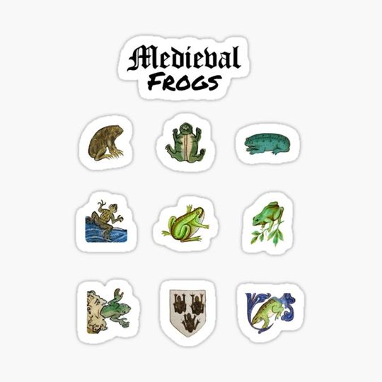Discover Medieval Frogs Sticker Pack Shirt Mug Frog Bestiary