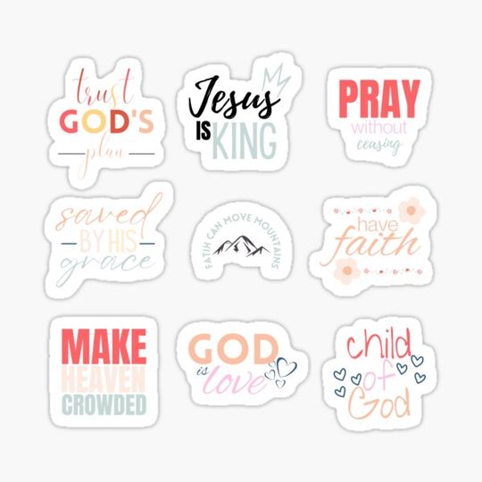 Discover Christian sticker pack / bundle [ medium and larger best sizes]