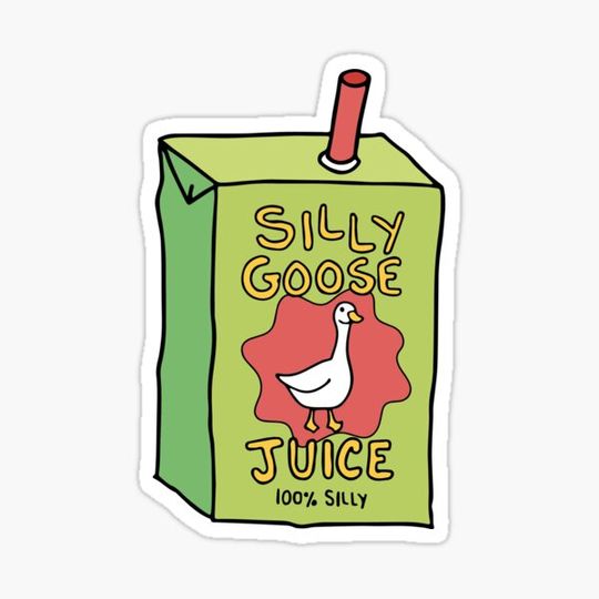 Discover Silly goose juice - handdrawn - green and red