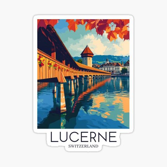 Discover A Pop Art Travel Print of Lucerne - Switzerland