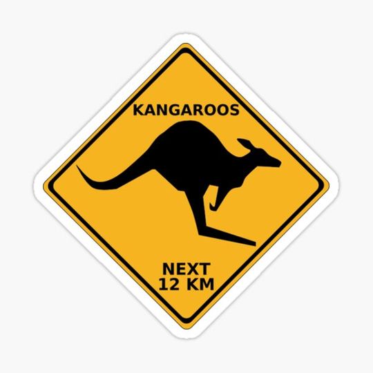 Discover Australian Kangaroo Roadsign