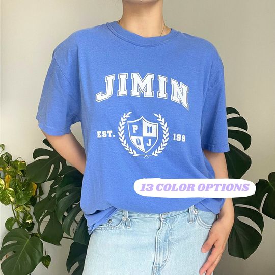 Discover Jimin University Style T-Shirt | Park Jimin T-Shirt | BTS Shirt