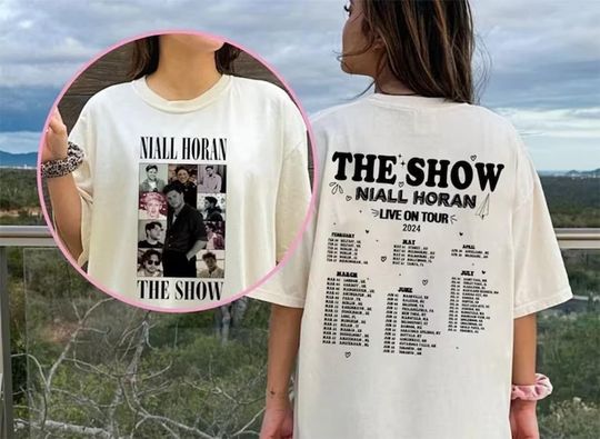 Discover Niall tshirt horan , The show Niall Live on tour 2024 horan Shirt, 2 Sides Tour 2024 shirt