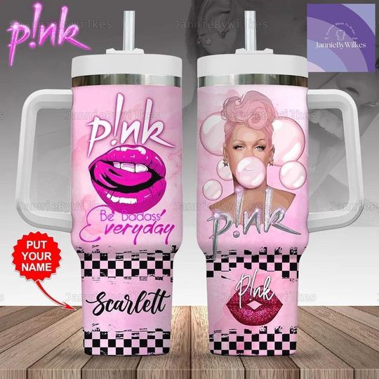 Discover Pink Be Badass 40oz Tumbler, Custom P!nk Tumbler, Summer Carnival 2024