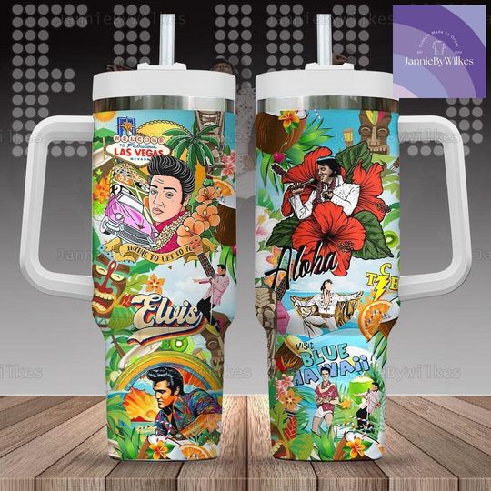 Discover Elvis Presley 40oz Tumbler, King Of Rock And Roll Tumbler, Stainless Steel Tumbler