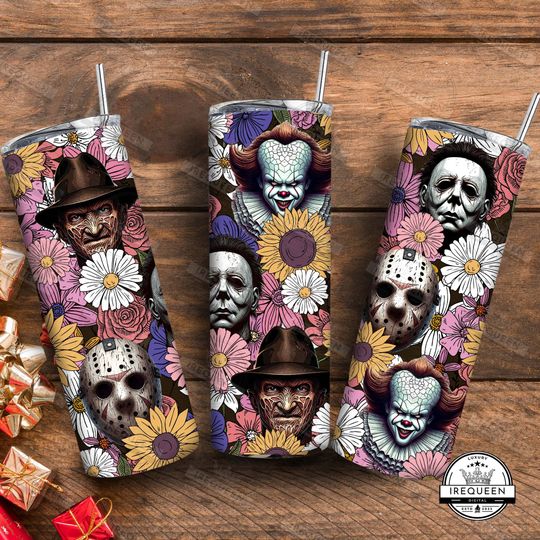 Discover Killers Friends Movie 20 oz Skinny Tumbler Scary Horror Halloween 20 oz Skinny Tumbler