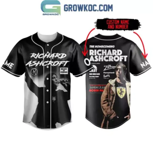 Discover Richard Ashcroft The Tour 2024 Homecoming Personalized Baseball Shirt