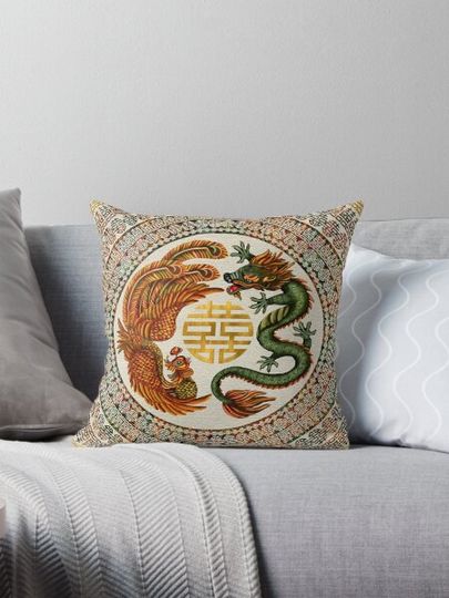 Discover Double Happiness Symbol with Phoenix and Dragon