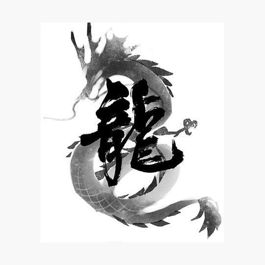 Discover Dragon With Chinese Calligraphy