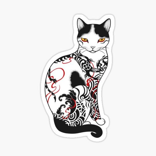 Discover Cat in battling dragon love mates tattoo