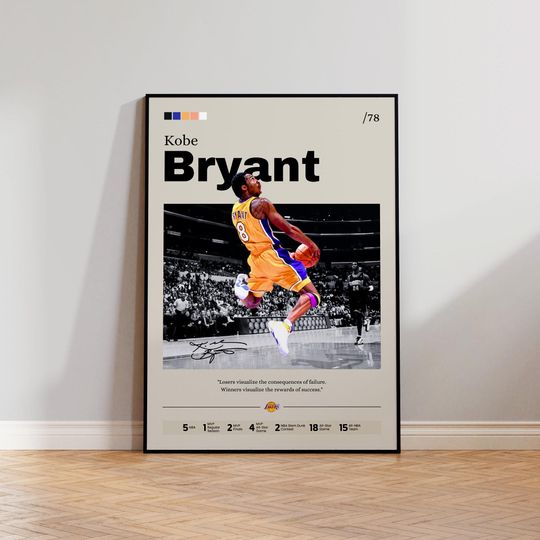 Discover Kobe Bryant Poster, Basketball Legend Art Print, Wall Decor, Sports Memorabilia, Black Mamba Tribute