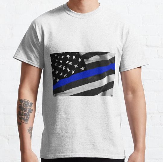 Discover Blue Stripe Law Enforcement Flag