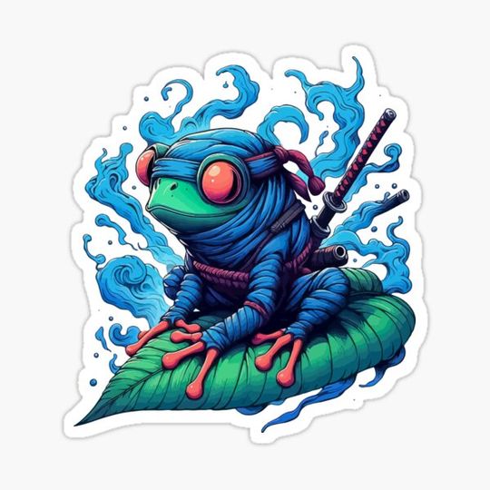 Discover Funny Ninja Samurai Frog Anime Ink