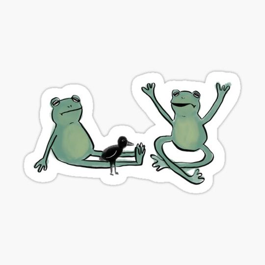 Discover Two Frogs with a Crow