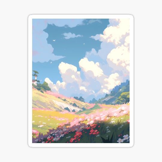 Discover Anime Flower field, pixel art- Nostalgic spring