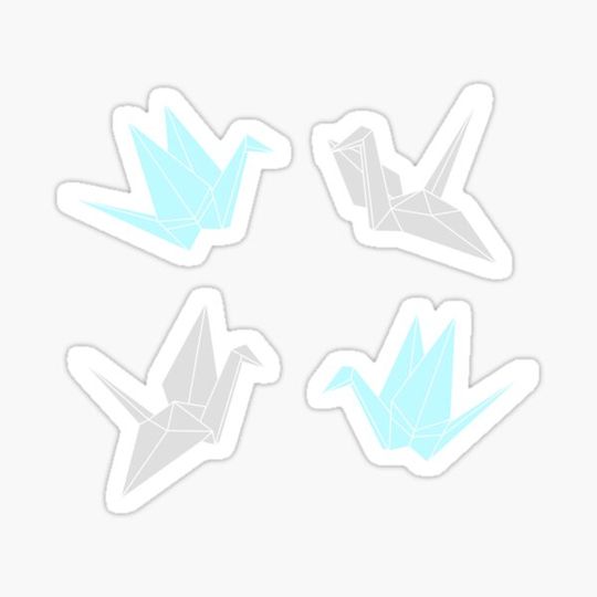 Discover Paper Cranes with white outline