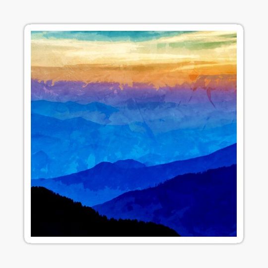 Discover Colorful Watercolor Sky and the Blue Mountains