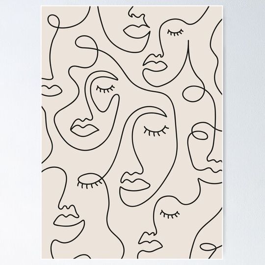 Discover Line Art Woman, Mid Century Woman Line Art