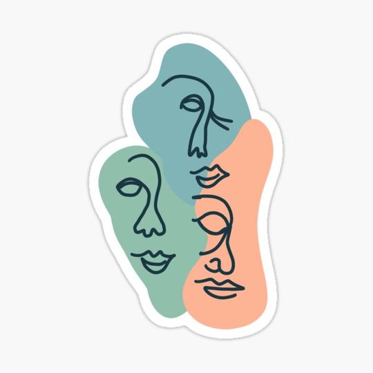 Discover Abstract Art Faces with soft colored background
