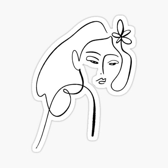 Discover Simple Minimal One Line Face Silhouette Art T-Shirt