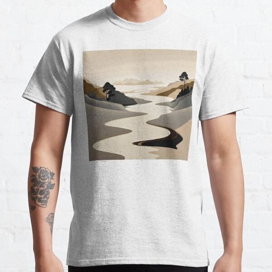 Discover Minimalist abstract digital landscape art design