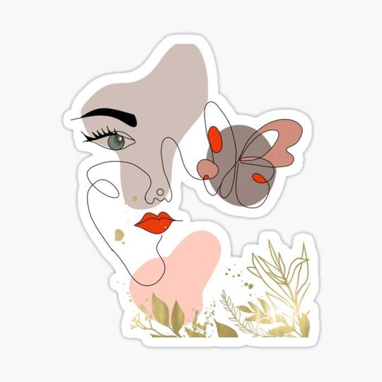 Discover Funky buterfly Abstraction Style Art Face