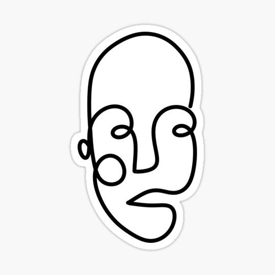 Discover Line art face illustration