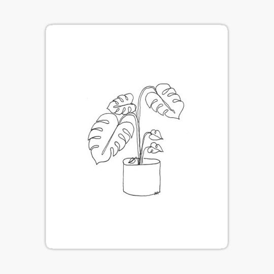 Discover Monstera One Line Art