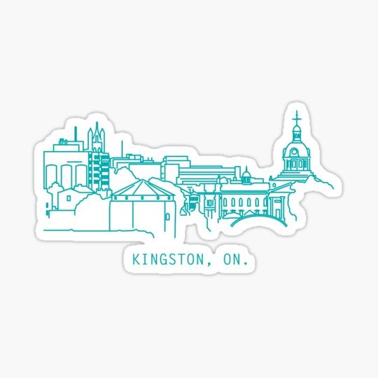 Discover Kingston skyline line art