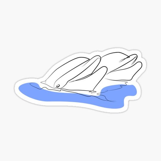 Discover One Line Art of two dolphins