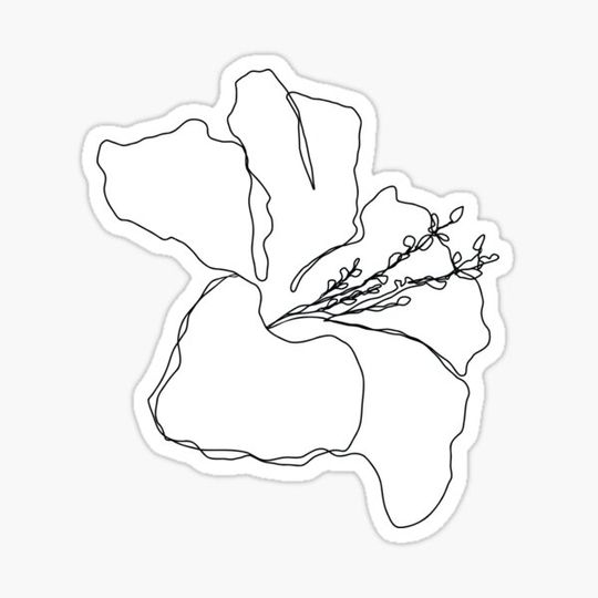 Discover Hibiscus Line Art