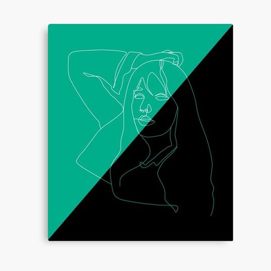 Discover Girl Line Art Illustration (Green and Black)
