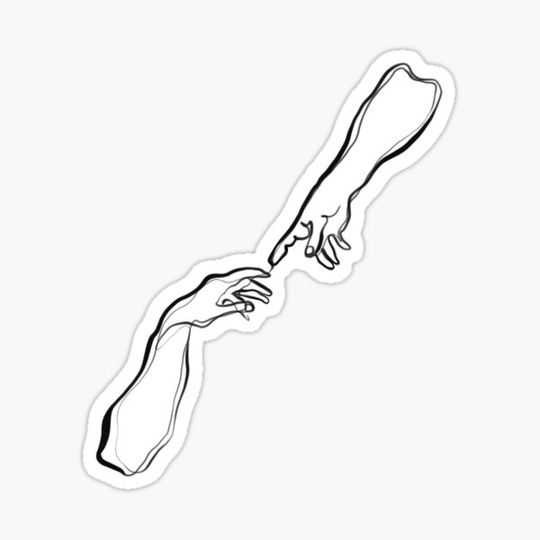 Discover Hands One Line Drawing Art Print