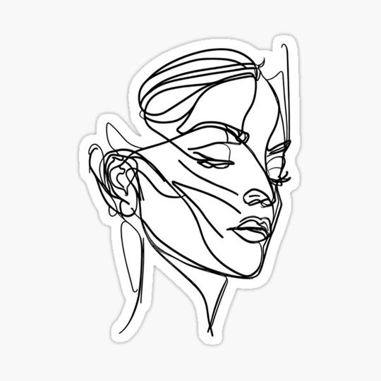 Discover Line Art Lady
