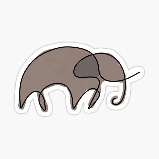 Discover ELEPHANT LINEARTDESIGN | Animal | Gift | Wildlife | nature