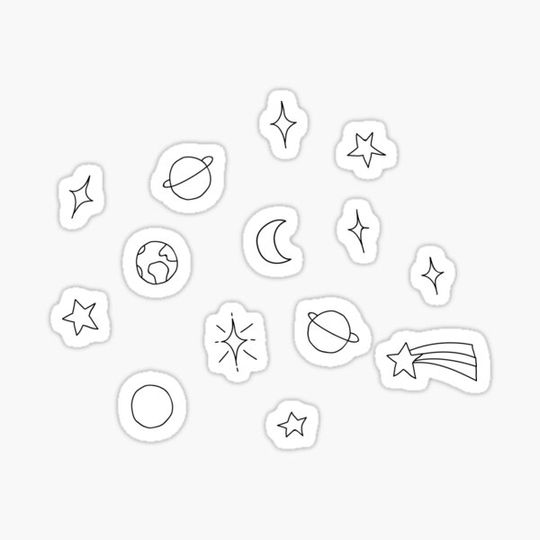 Discover Stars and Planets Set Black and White