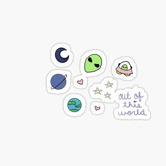 Discover alien sticker pack