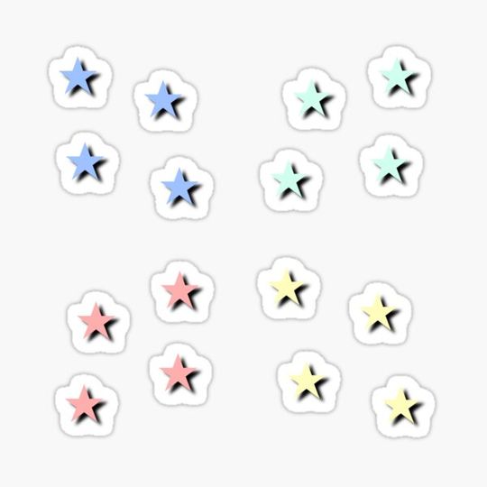 Discover pastel stars sticker pack