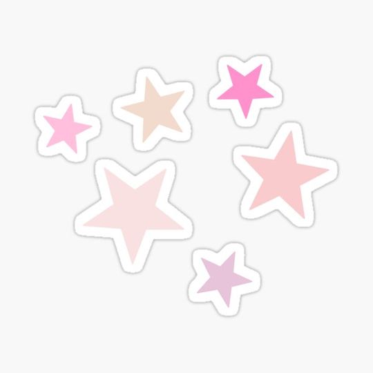 Discover pink star sticker pack