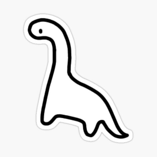 Discover Brontosaurus Tiny Mini Black and White Line Art