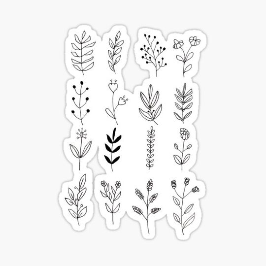 Discover Handdrawn Wild Flower Sticker