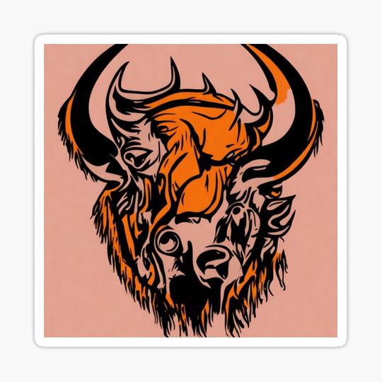 Discover Bison logo, geometric, vector, symmetrical, minimalism