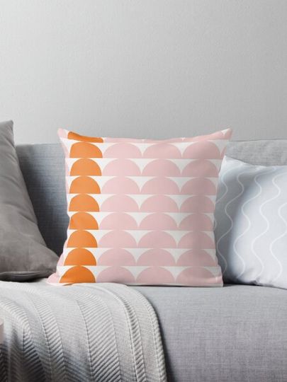 Discover Moon Phases Pattern in Burnt Orange and Pale Pink