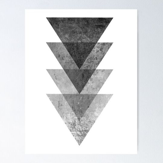 Discover Geometric Gray Triangle Print
