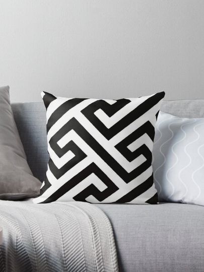 Discover Throw Pillow / Cushion in Maze print design