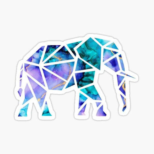 Discover Colourful Geometric Elephant