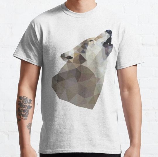 Discover Geometric Howling Wolf Wild Animal Lover
